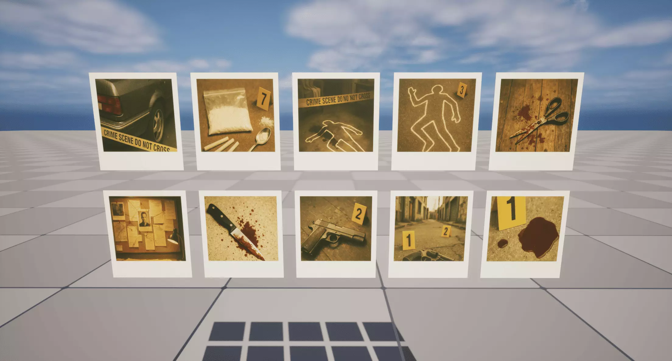 Crime Polaroids Low-poly 3D model_0