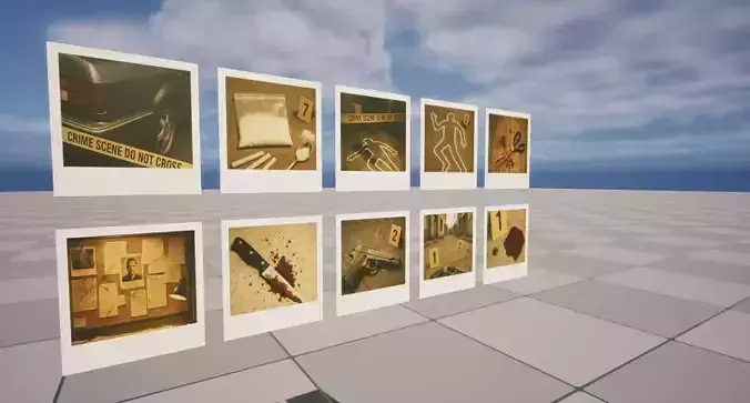 Crime Polaroids Low-poly 3D model 2