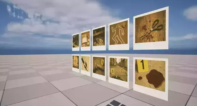Crime Polaroids Low-poly 3D model 3