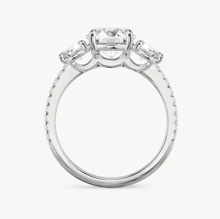 Three Stone Engagement Ring 3D print model_2