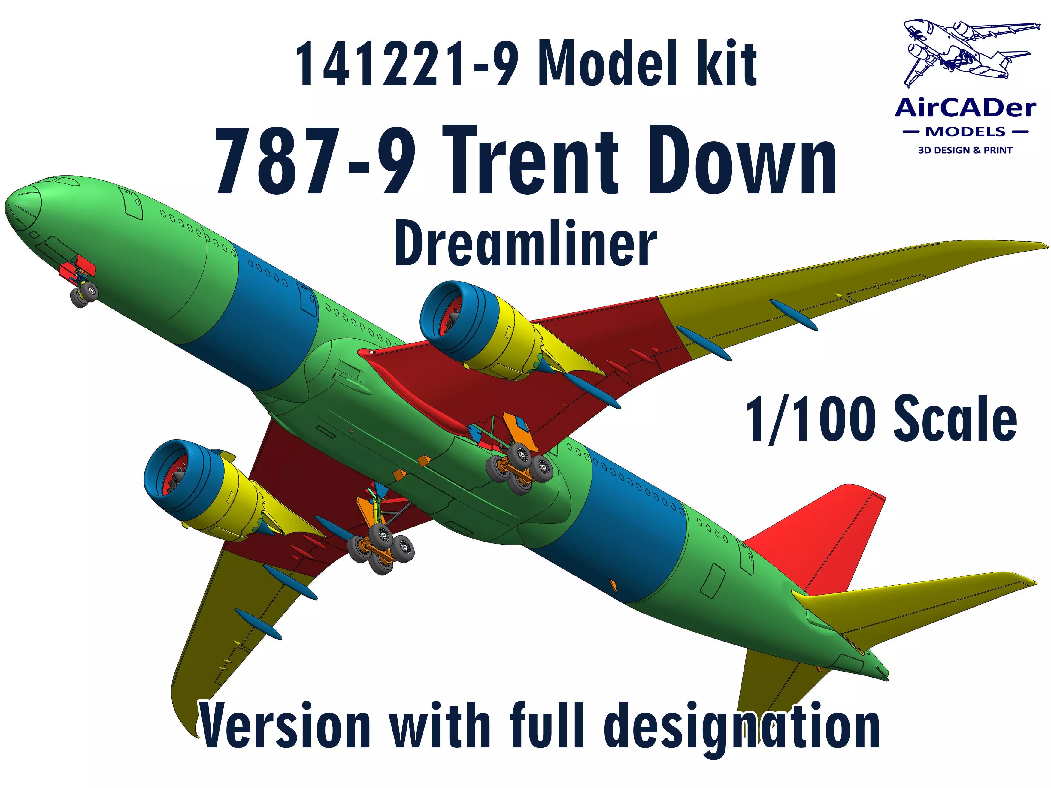 141221-9 Model kit Boeing 787-9 Trent Down 3D print model_0