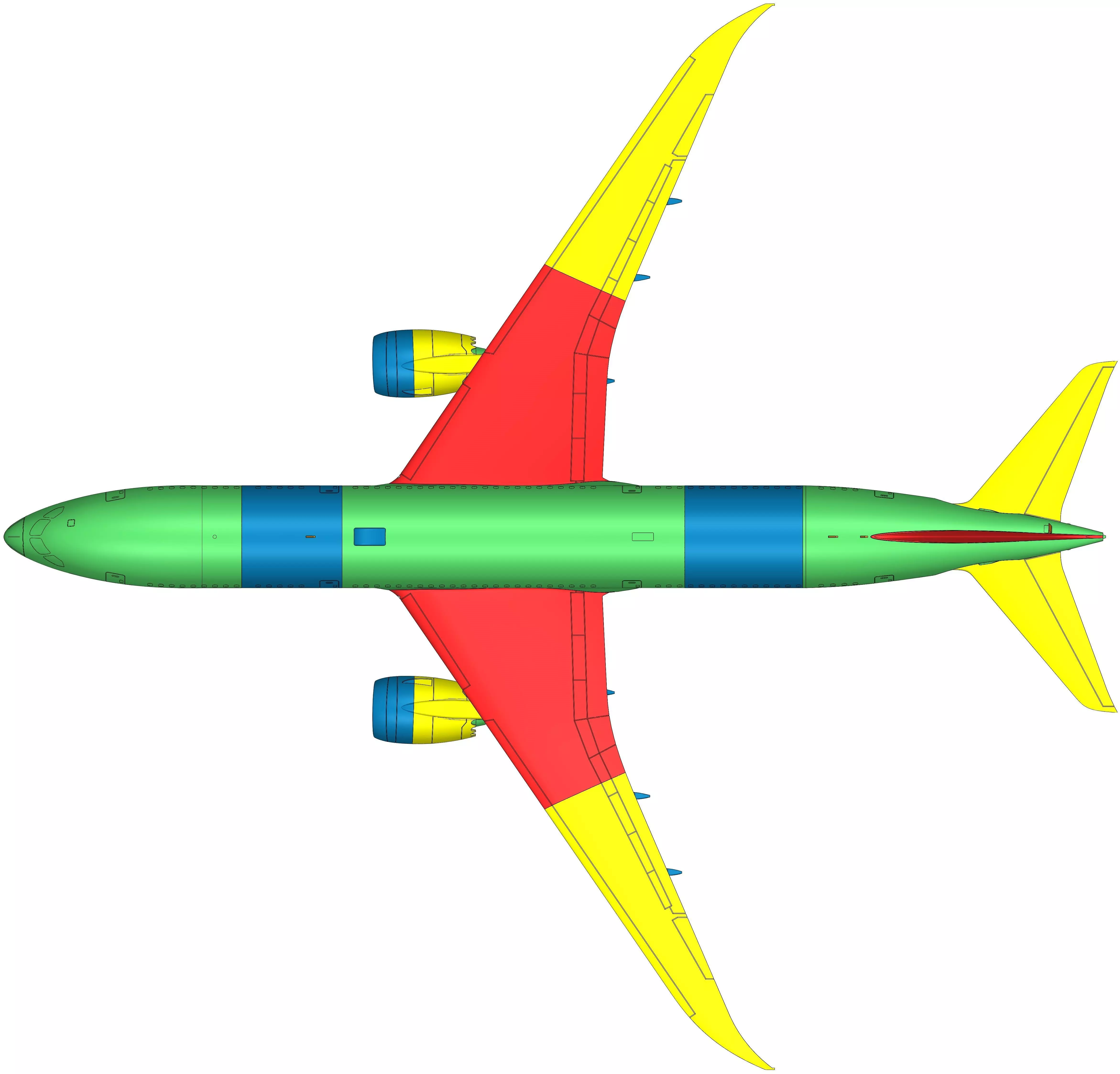 141221-9 Model kit Boeing 787-9 Trent Down 3D print model_1