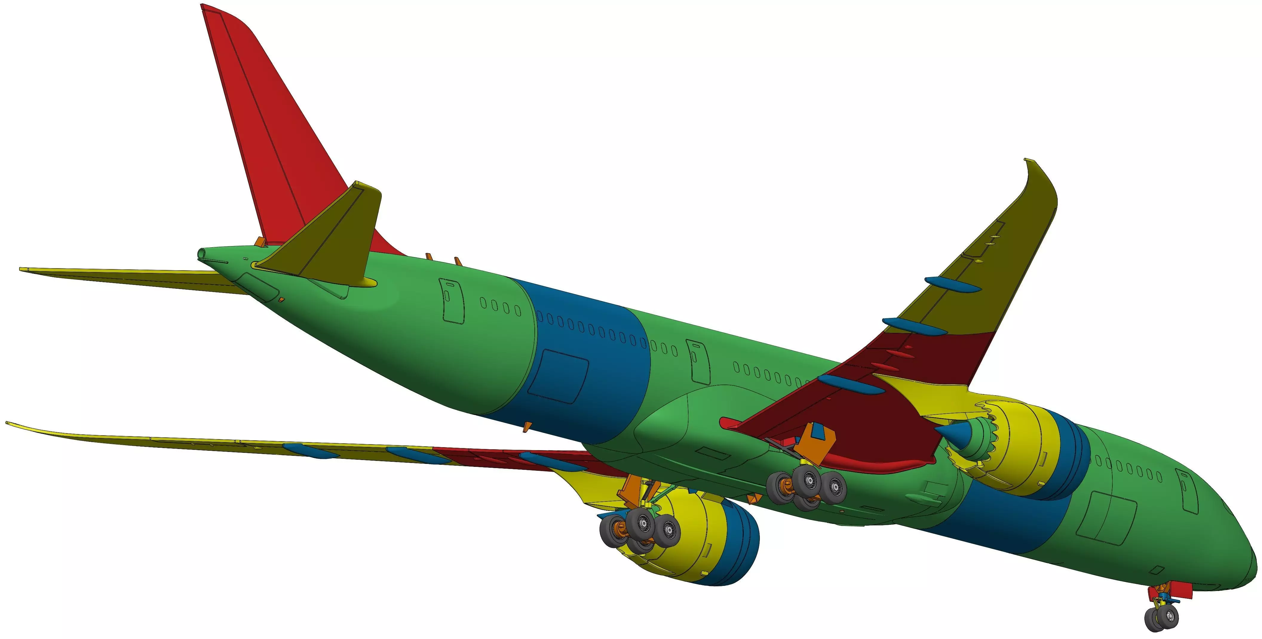 141221-9 Model kit Boeing 787-9 Trent Down 3D print model_10