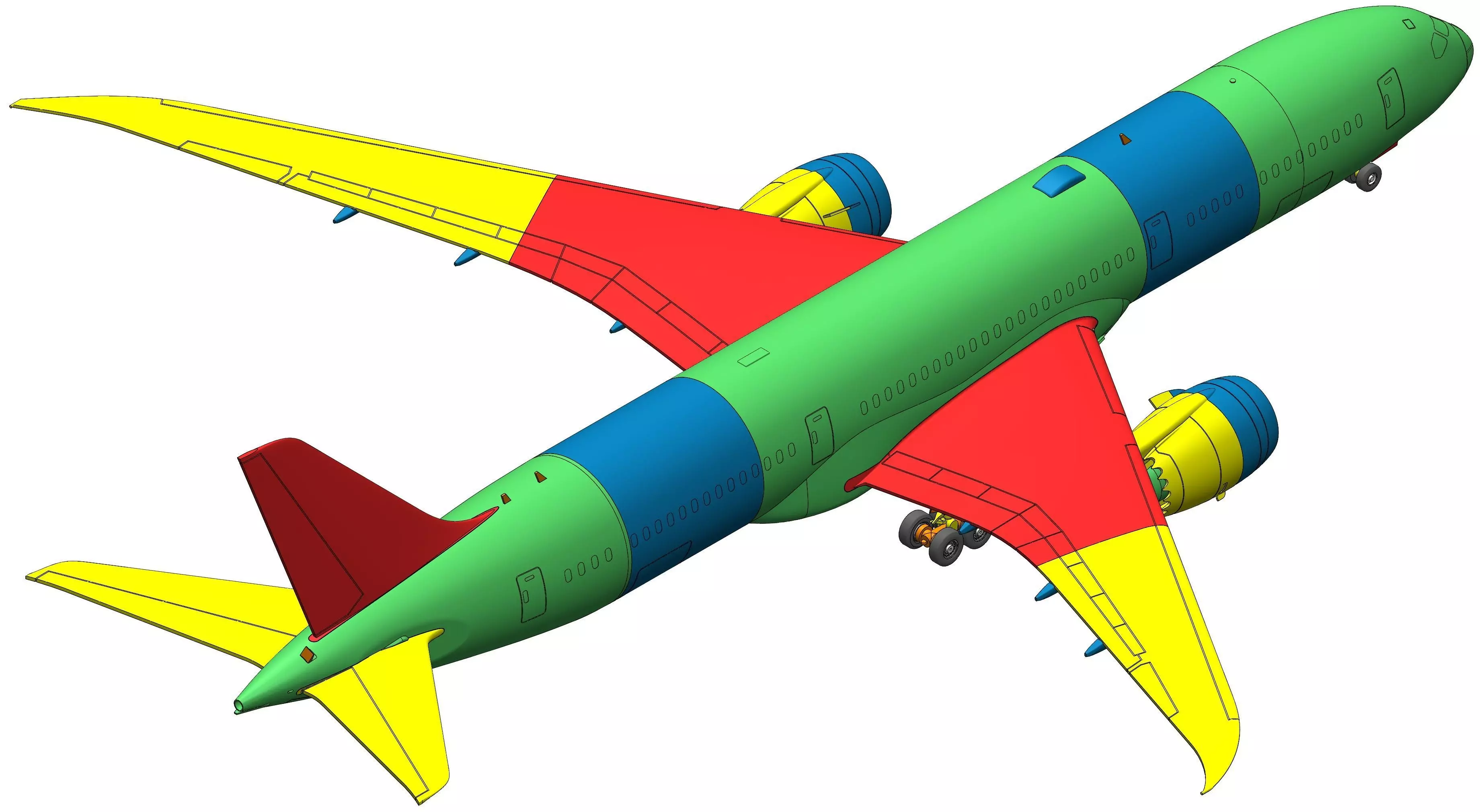 141221-9 Model kit Boeing 787-9 Trent Down 3D print model_9