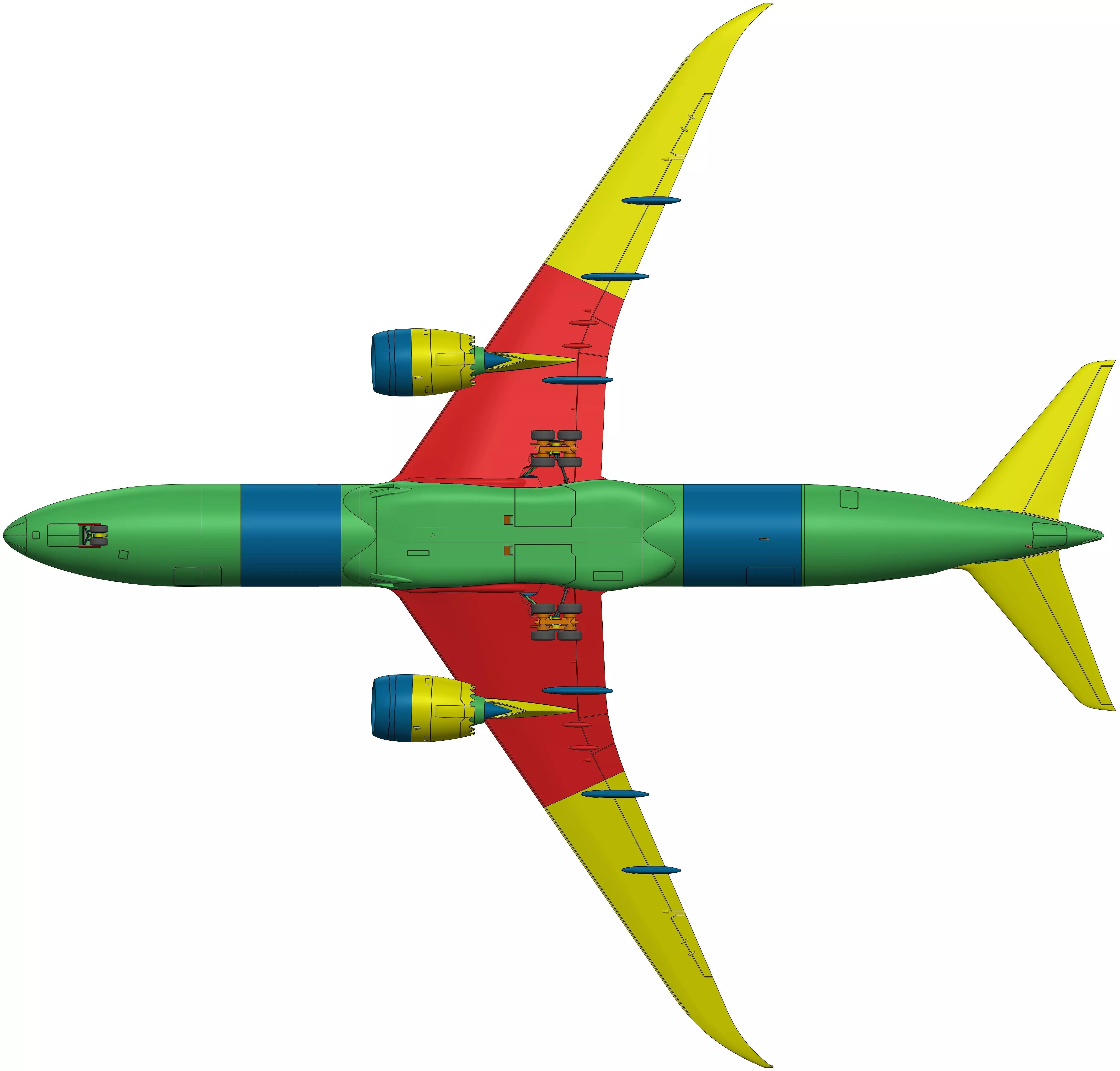 141221-9 Model kit Boeing 787-9 Trent Down 3D print model_6