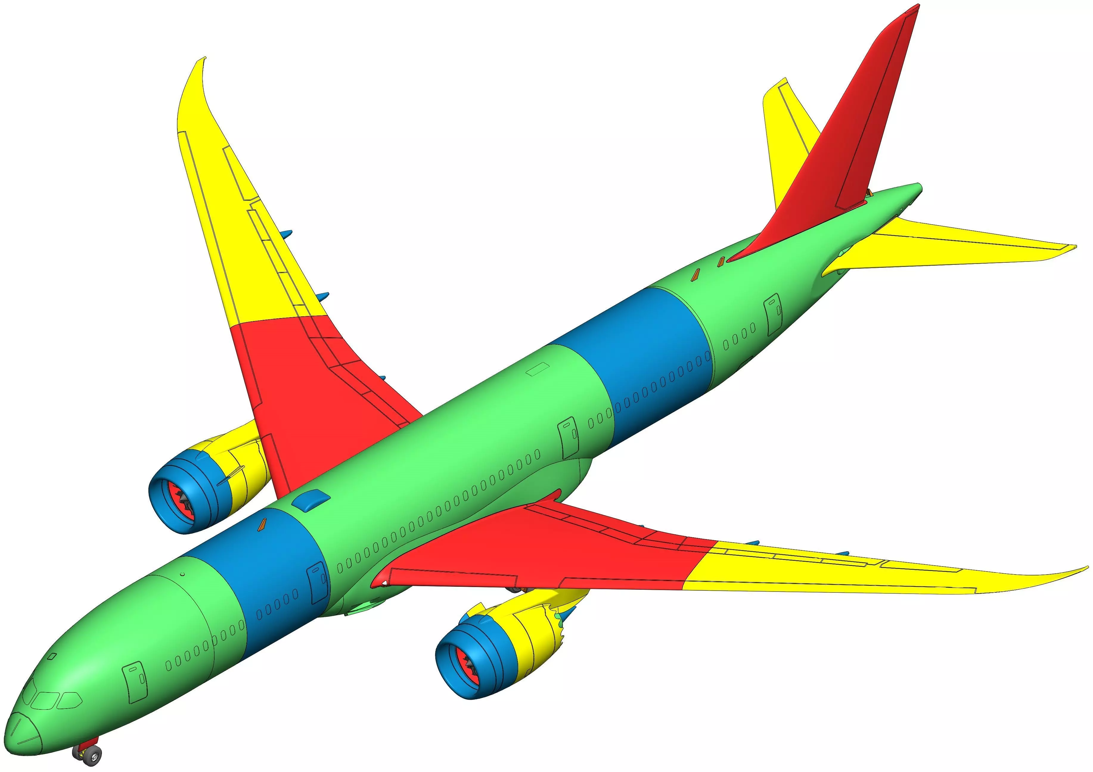 141221-9 Model kit Boeing 787-9 Trent Down 3D print model_7
