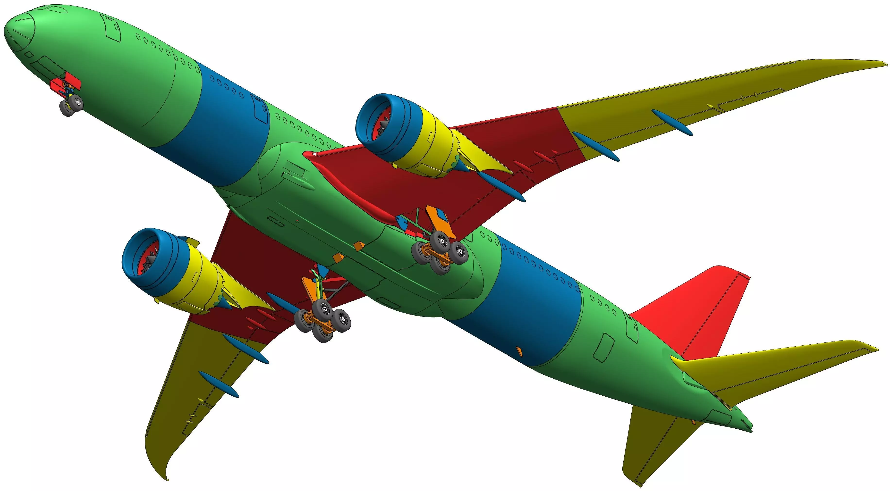 141221-9 Model kit Boeing 787-9 Trent Down 3D print model_8