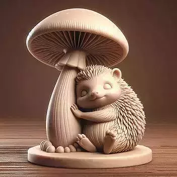 Shroom Hug Hedgehog with Mushroom 3D model