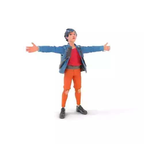 Stylized Youth Character Model Pack for Animation and Games Low-poly 3D model