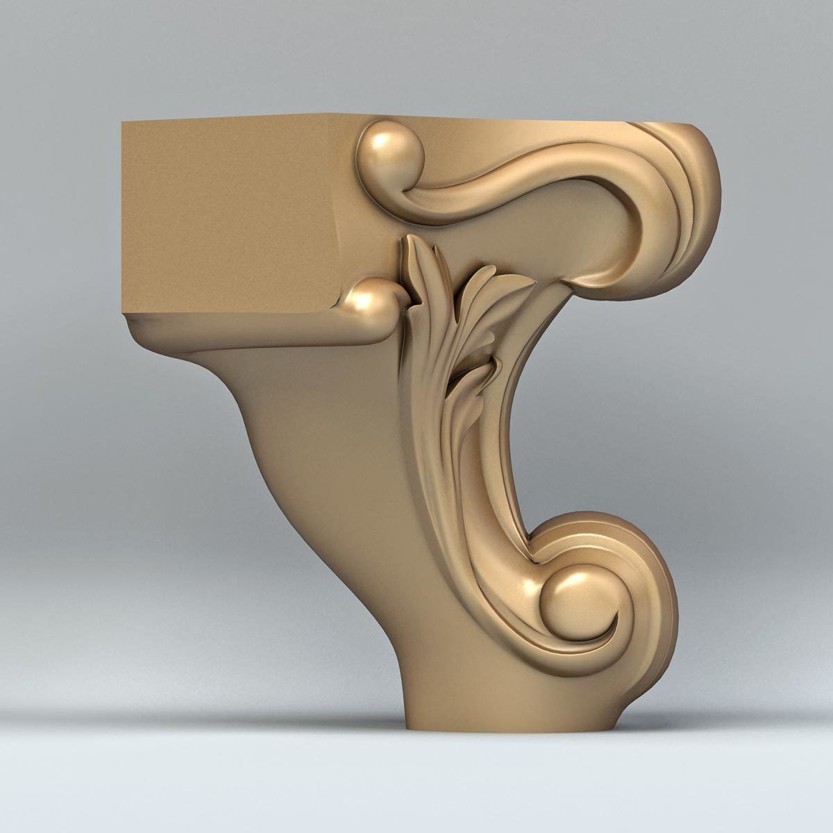 Furniture leg 007 Free 3D model_2