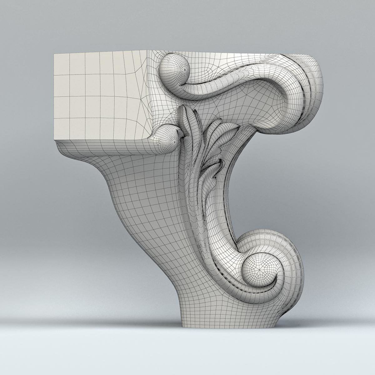 Furniture leg 007 Free 3D model_5