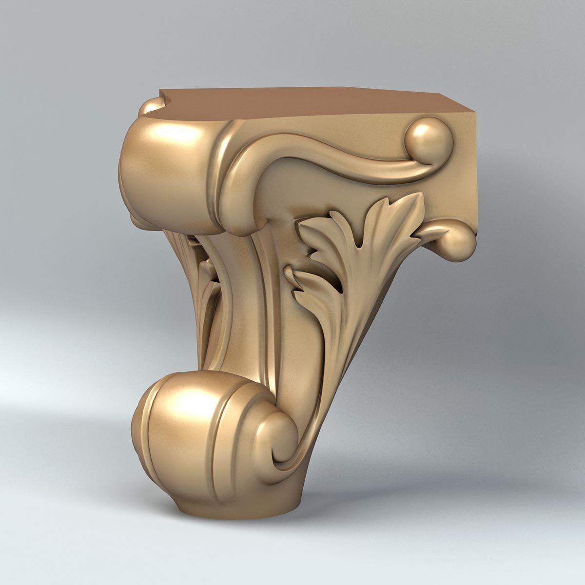 Furniture leg 007 Free 3D model_3