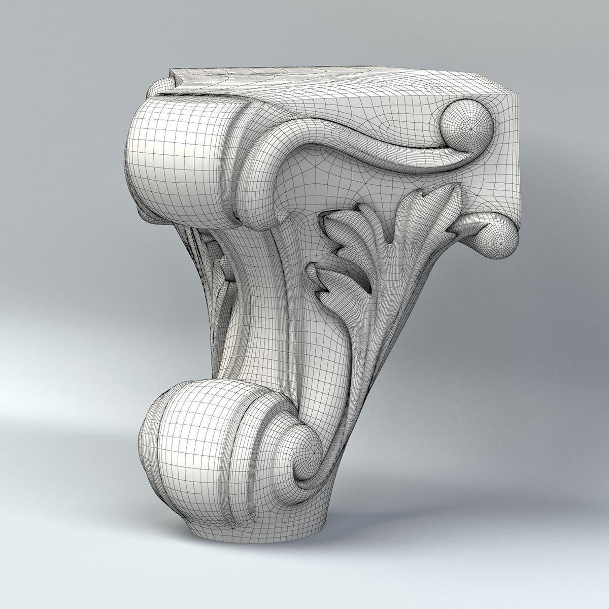 Furniture leg 007 Free 3D model_6