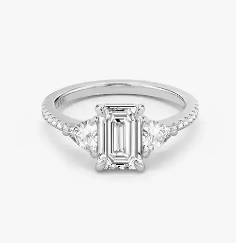 Three Stone Emerald Engagement Ring 05