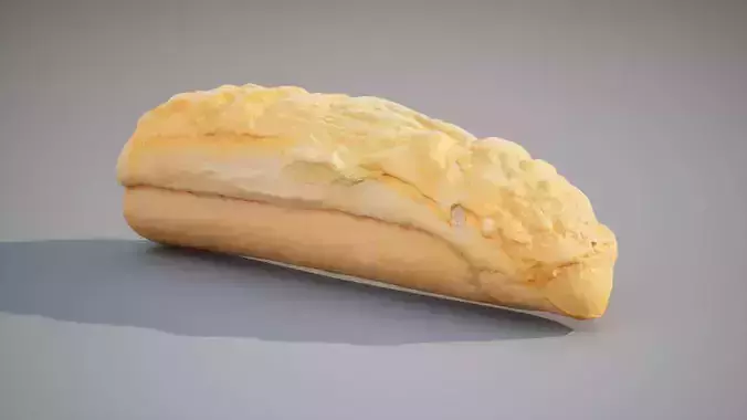 Baguette with cheese Game ready 5K triangles 4K PBR textures