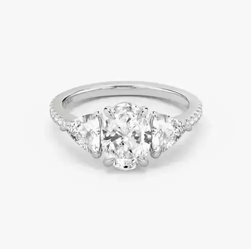 Three Stone Oval  Engagement Ring  04
