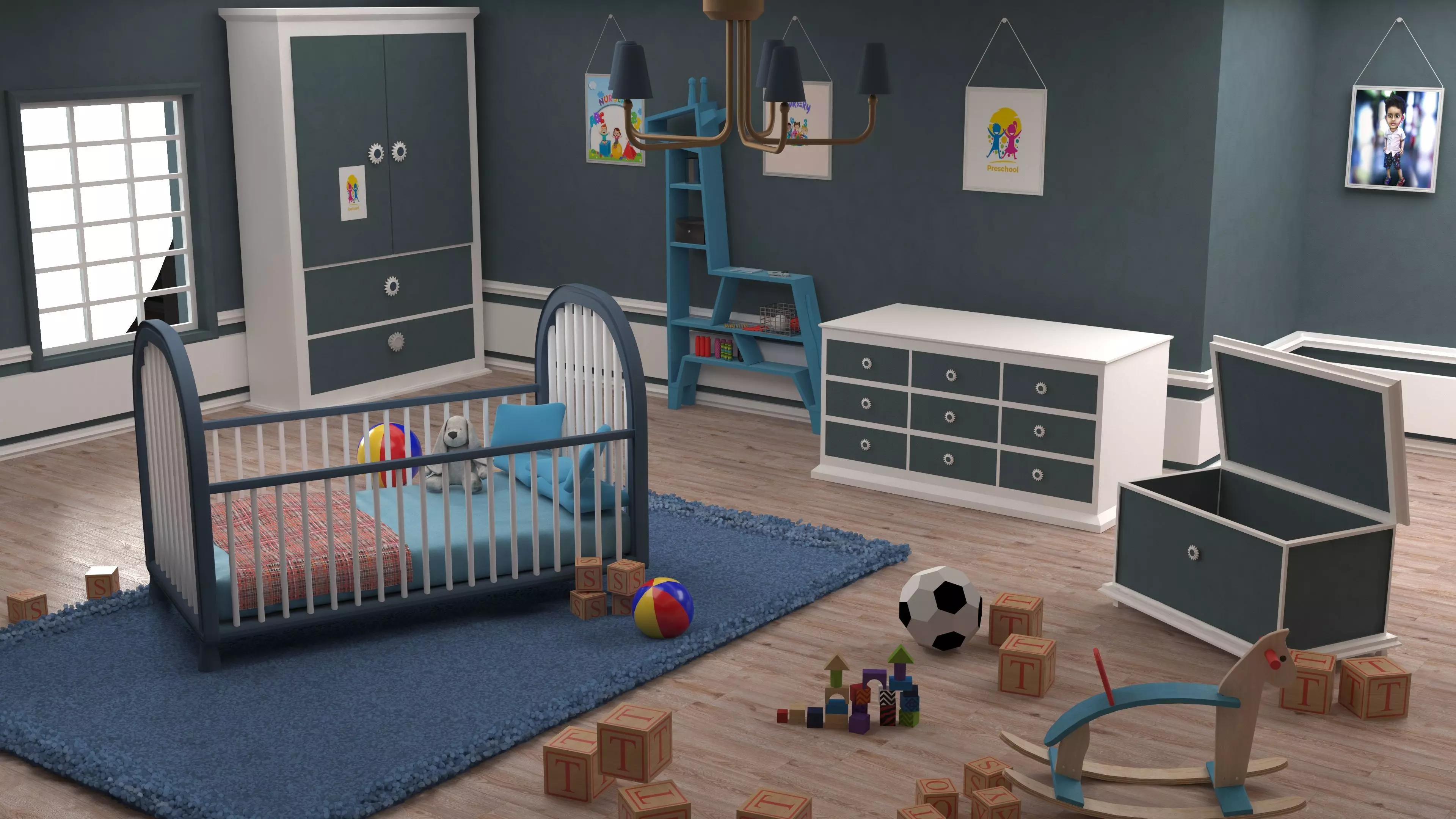 Baby Room 3D model Low-poly 3D model_3