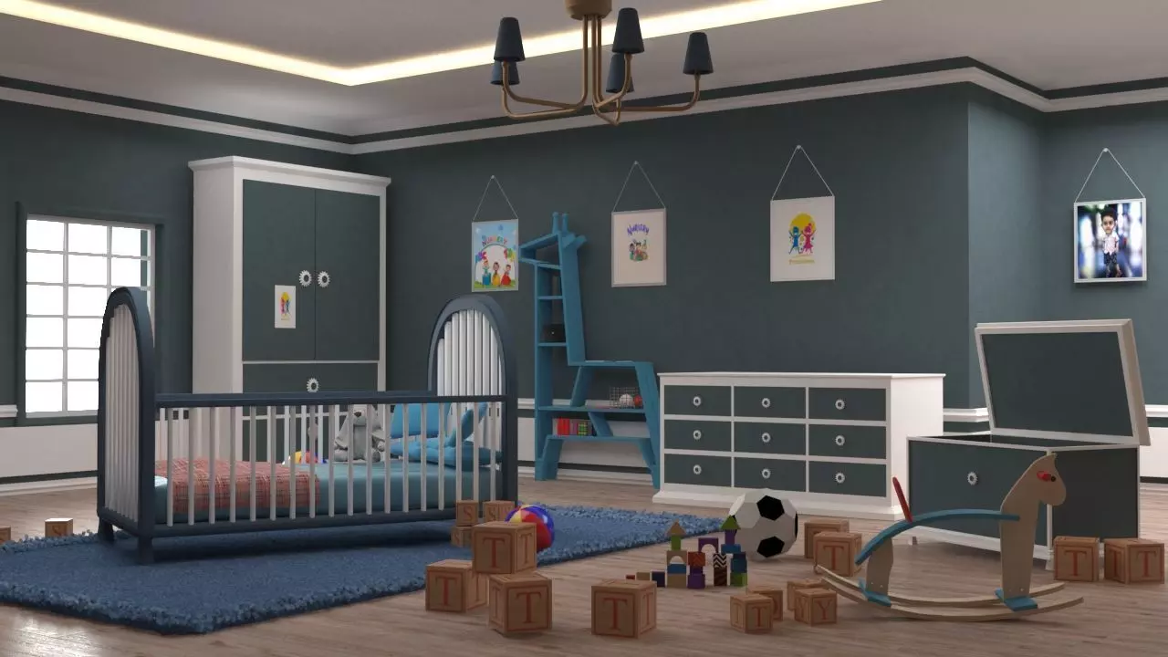 Baby Room 3D model Low-poly 3D model_2