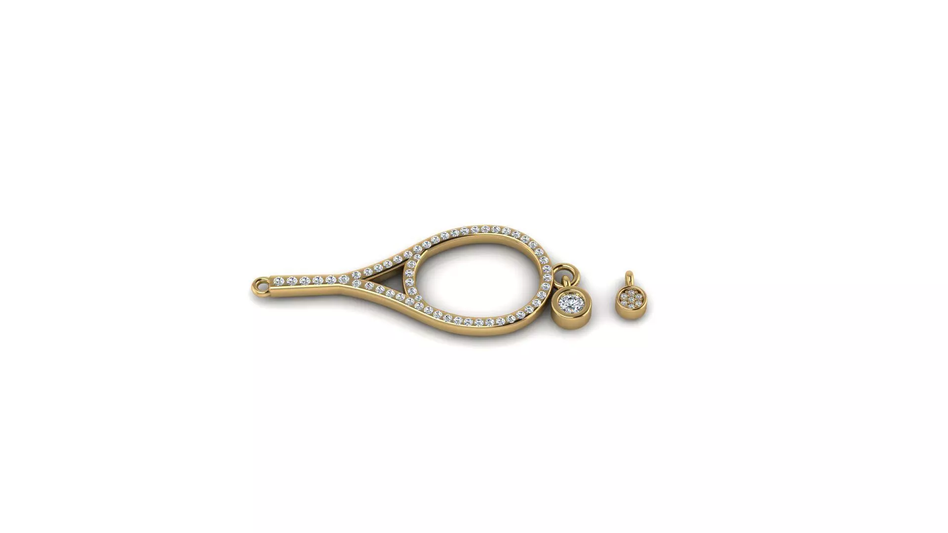 Tennis Racket Pendant 3D print model_1