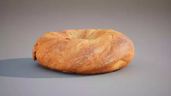 Bagel bread Game ready 5K triangles 4K PBR textures Low-poly 3D model 5