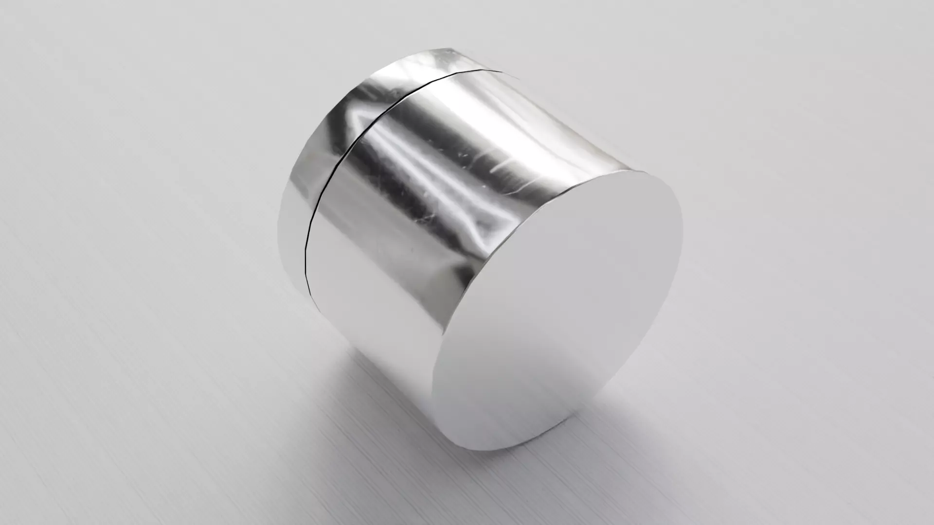 Aluminium Cylindrical Rounded Tin Can with Hood Low-poly 3D model_8