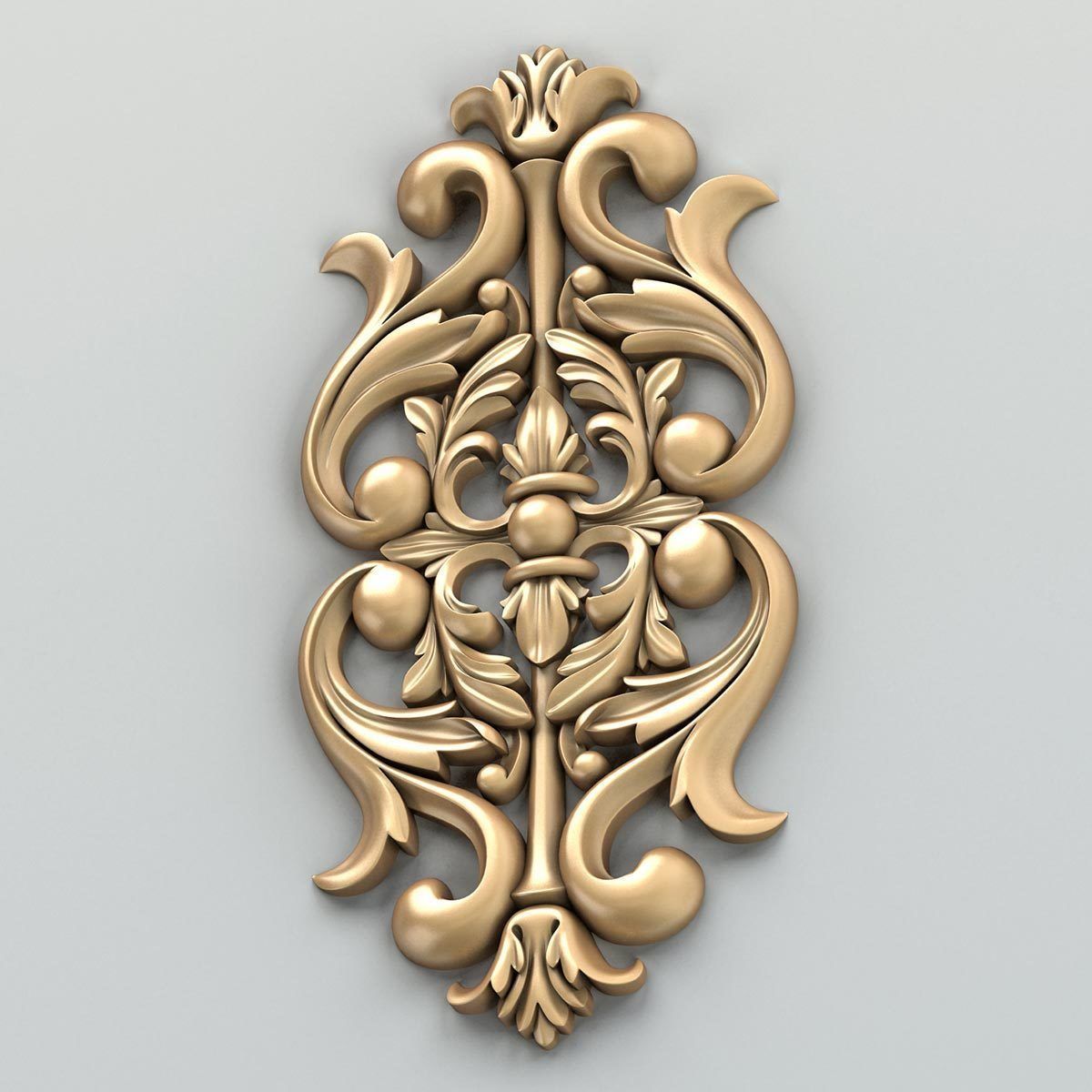 Carved decor central 014 3D model_3