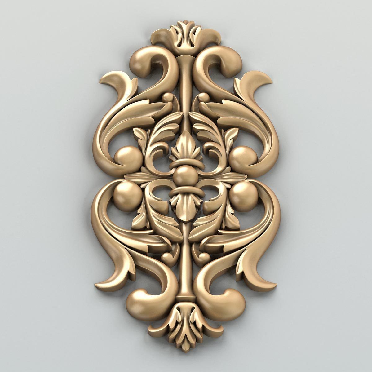 Carved decor central 014 3D model_4
