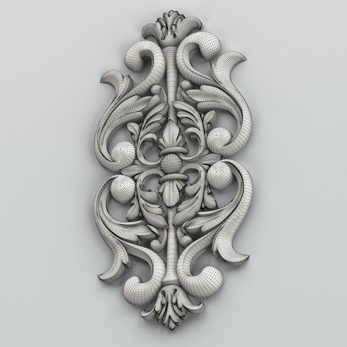 Carved decor central 014 3D model_7
