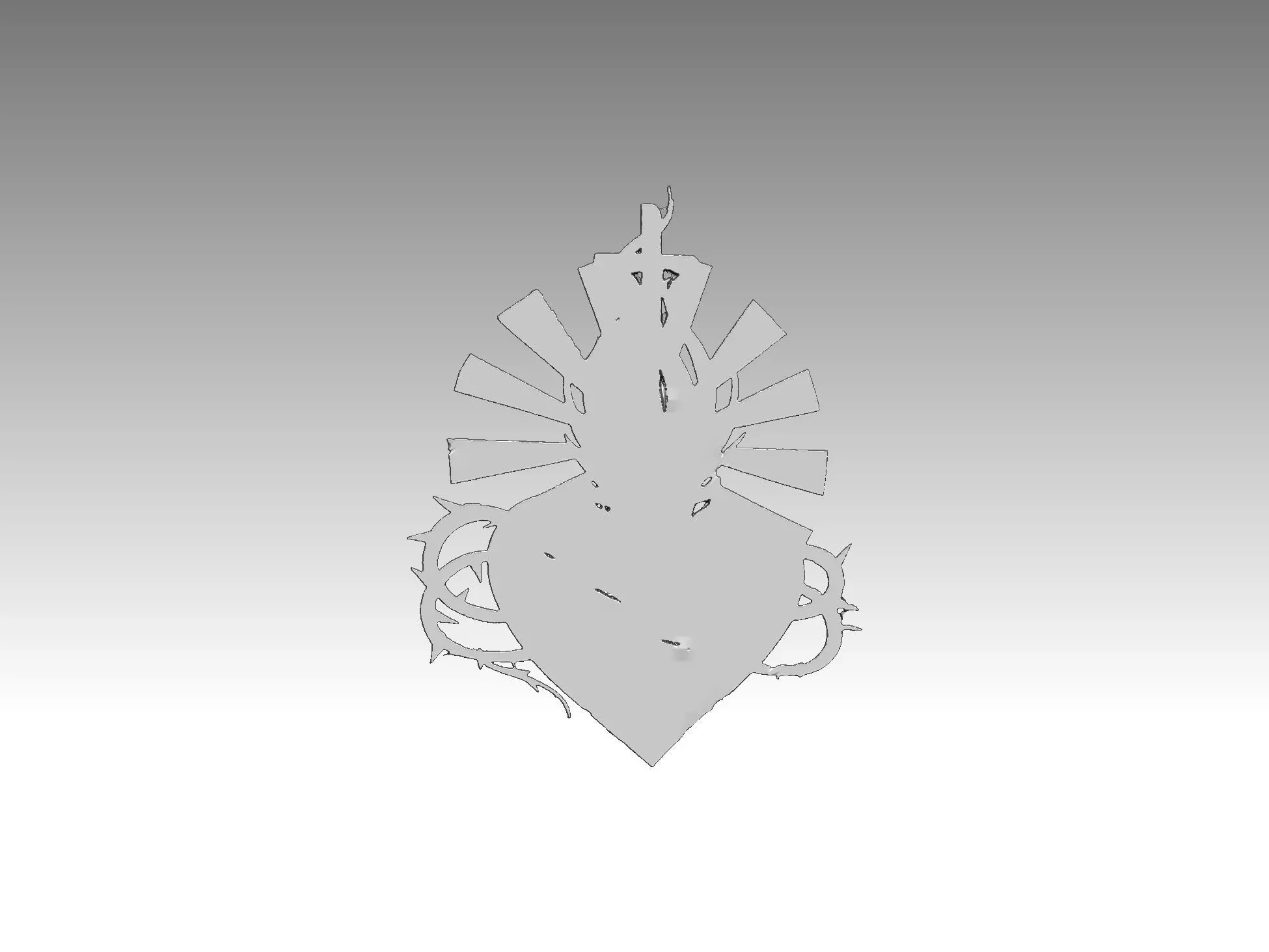 heart cross relief 3D print model_2