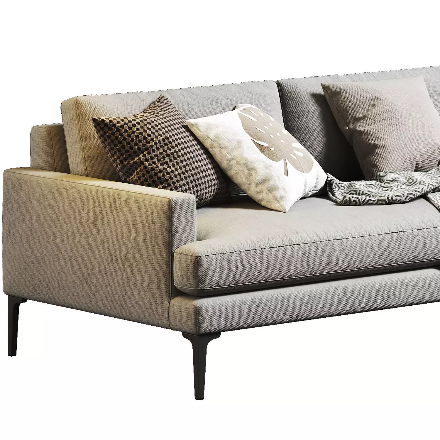 West Elm Andes Sectional Chaise 02 3D model_5