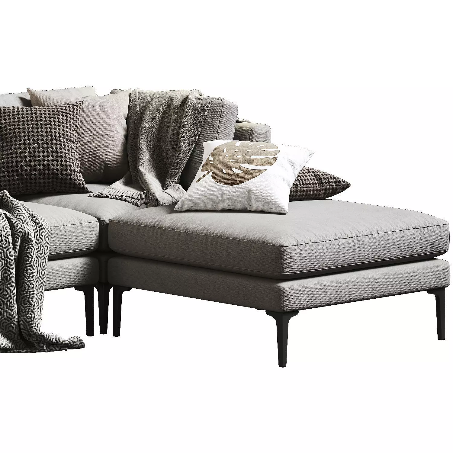 West Elm Andes Sectional Chaise 02 3D model_4