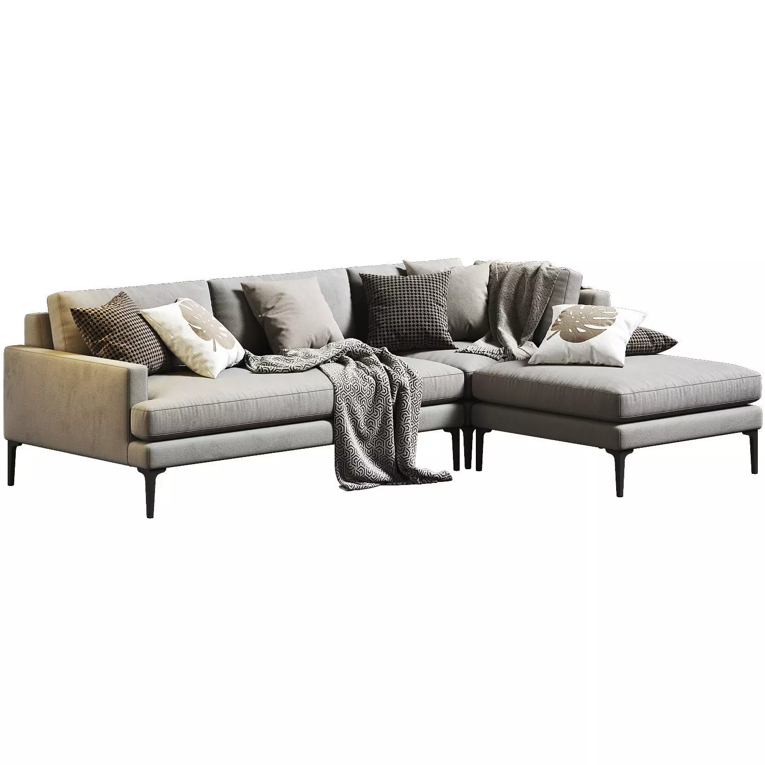 West Elm Andes Sectional Chaise 02 3D model_1