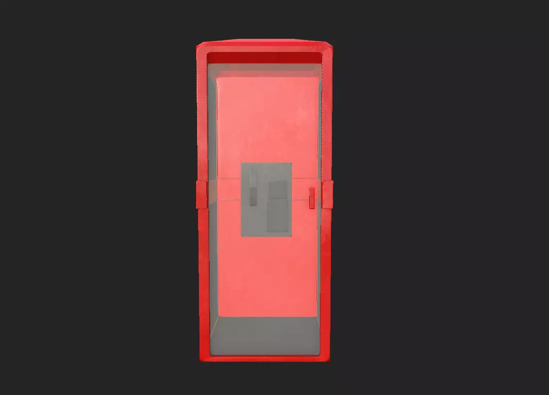 Low Poly Phone Booth Low-poly 3D model_0