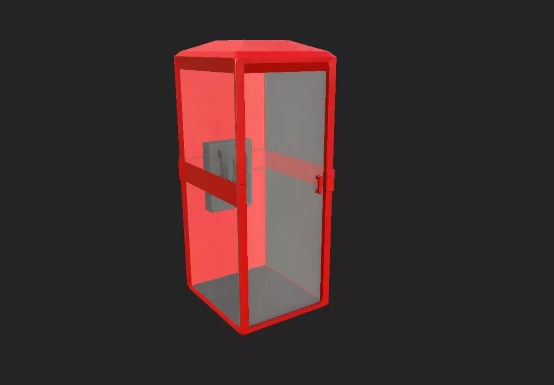 Low Poly Phone Booth Low-poly 3D model_2