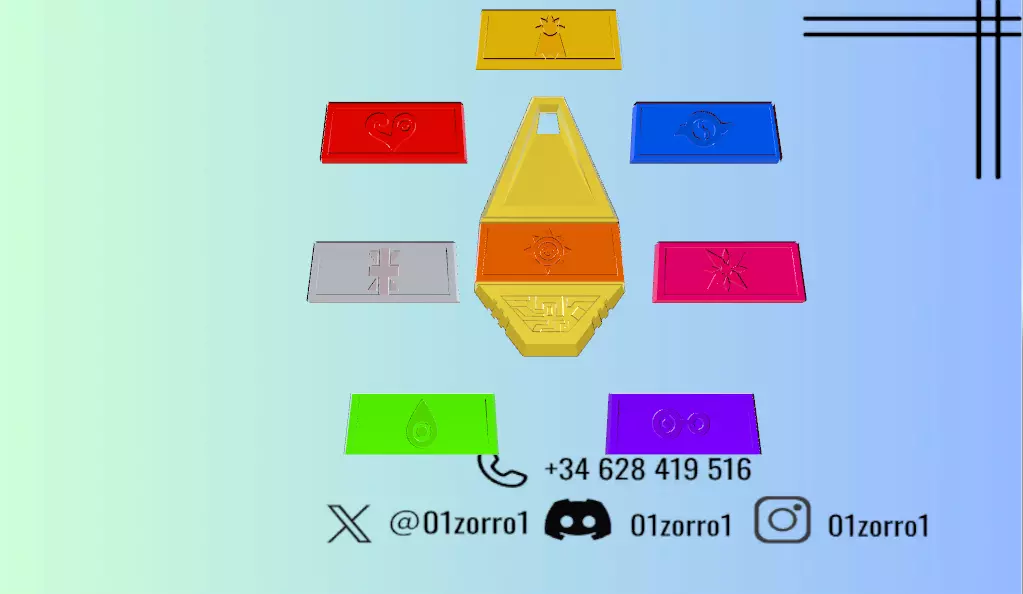 Digi Crest Digimon adventure 3D print model_0