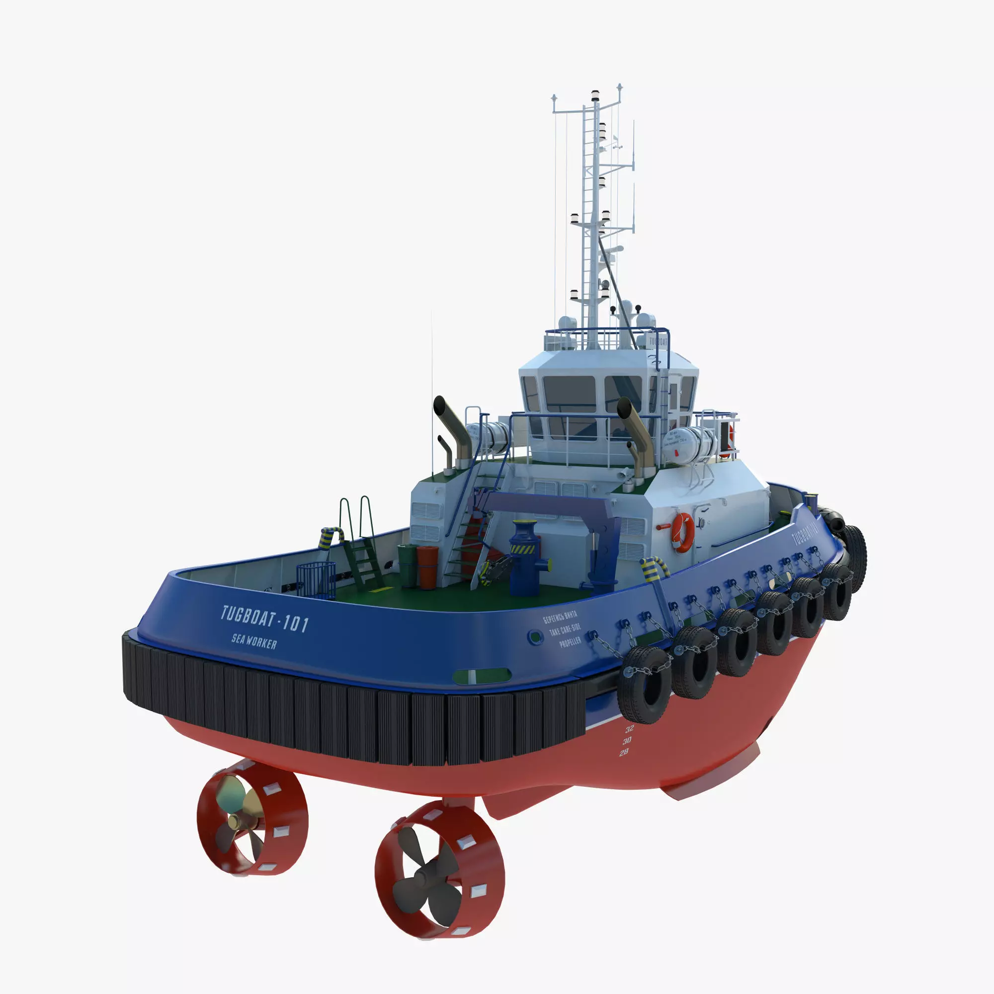 Towing Ship - Detailed 3D Model 3D model_3