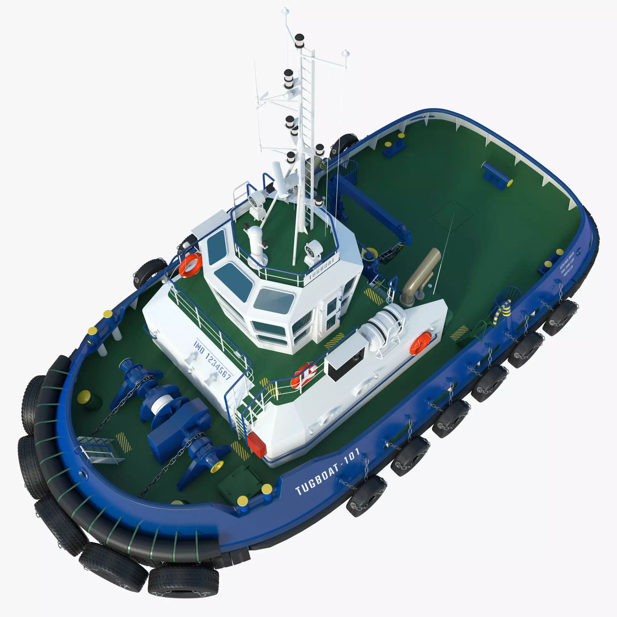 Towing Ship - Detailed 3D Model 3D model_6