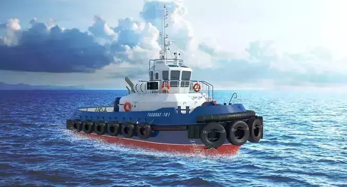 Towing Ship - Detailed 3D Model 3D model