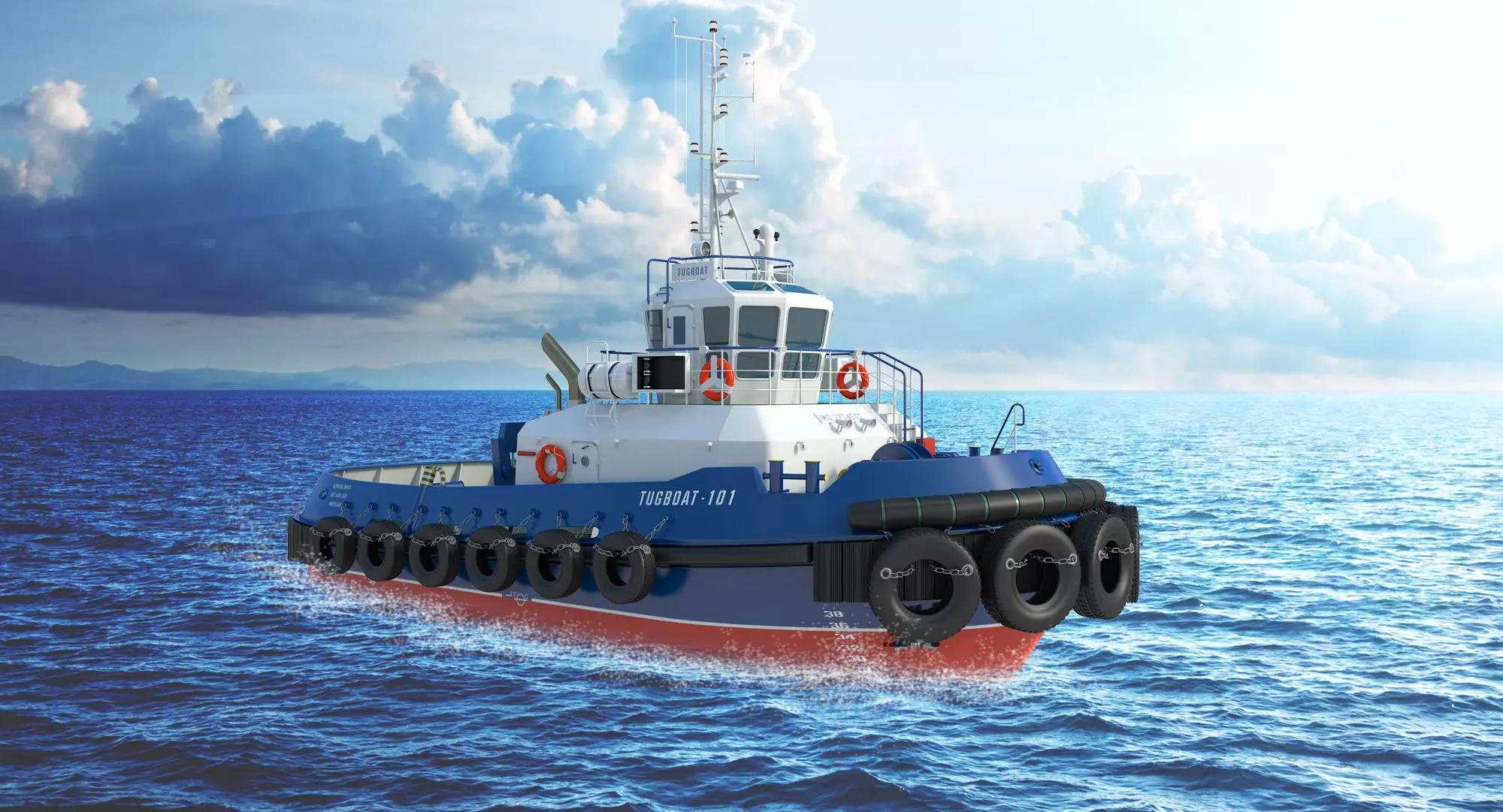 Towing Ship - Detailed 3D Model 3D model_0