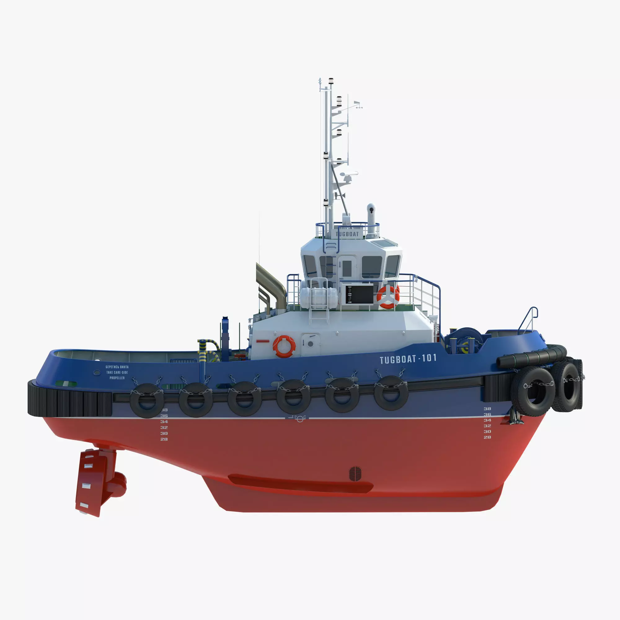 Towing Ship - Detailed 3D Model 3D model_2