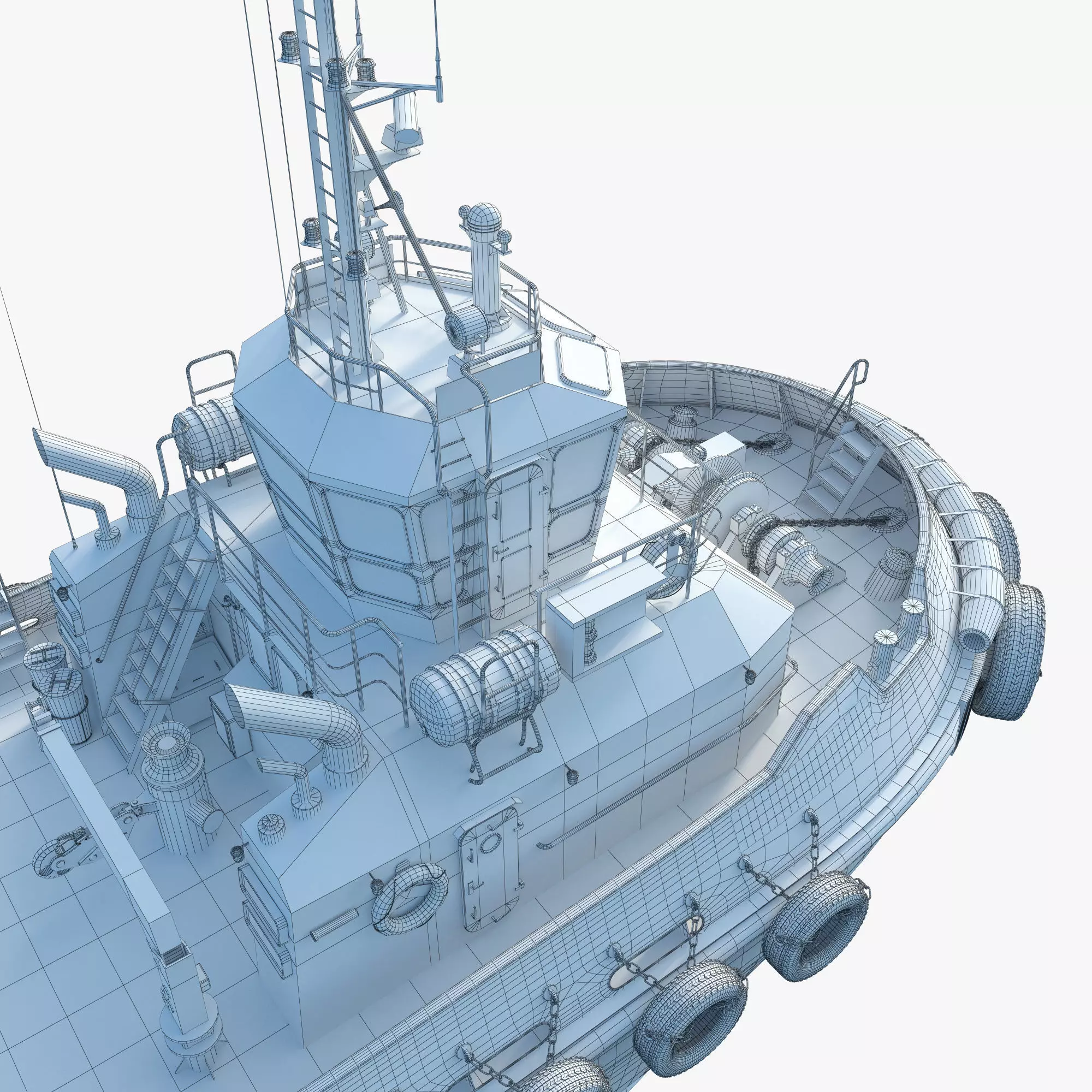 Towing Ship - Detailed 3D Model 3D model_8