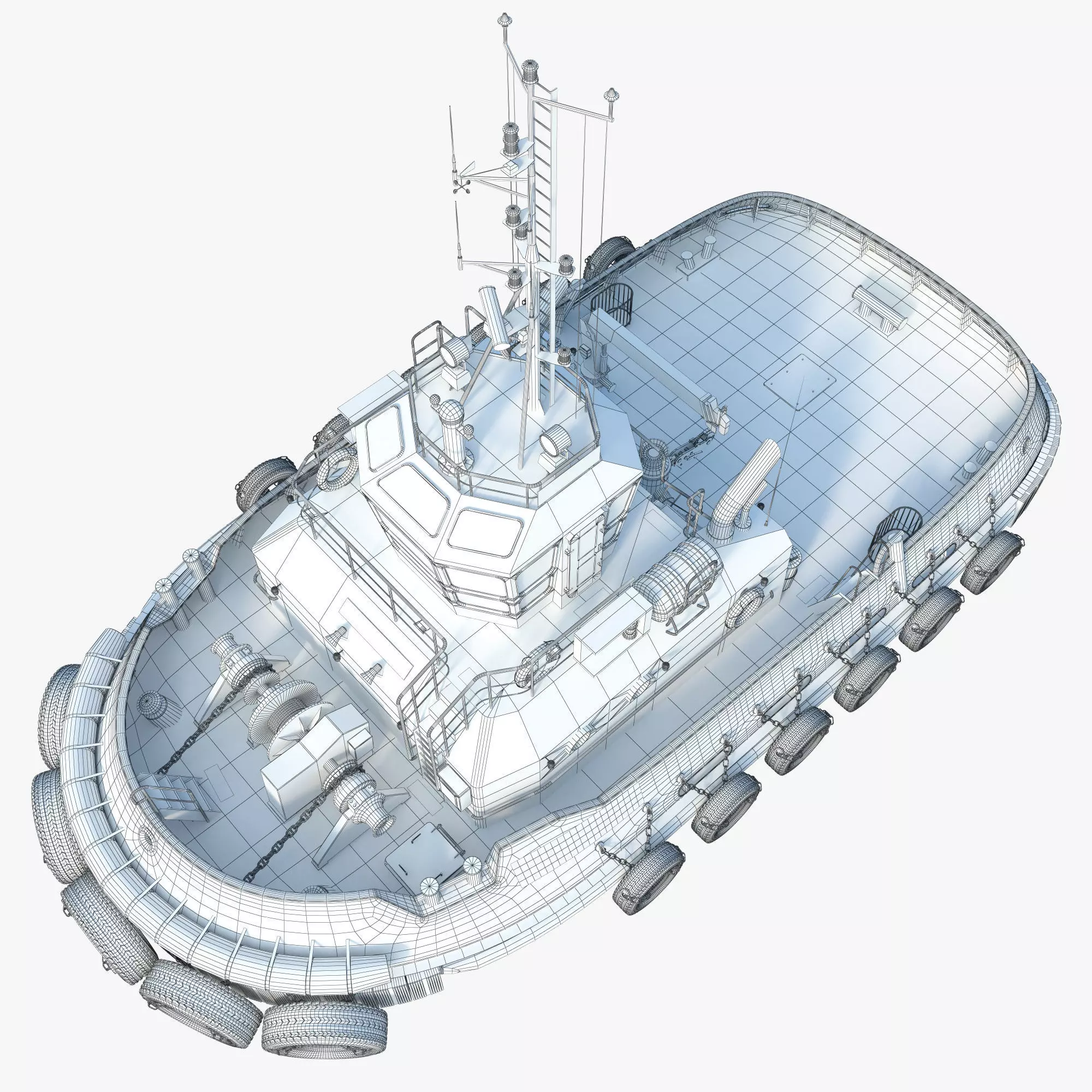 Towing Ship - Detailed 3D Model 3D model_12