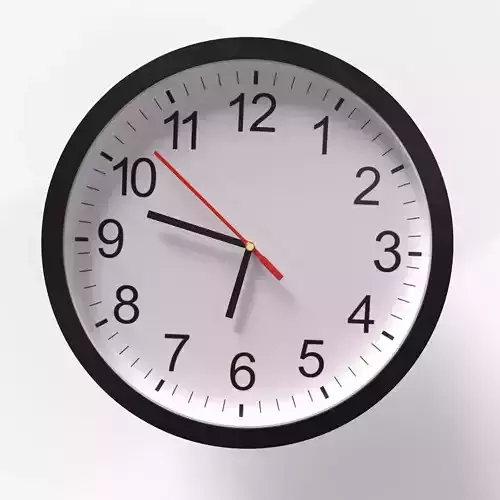 Realistic Wall Clock 3D Model   