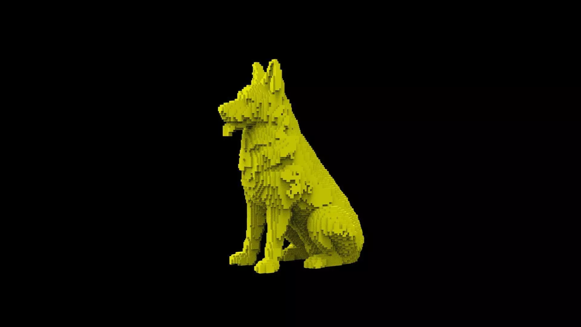 Dog voxel 3D print model_0