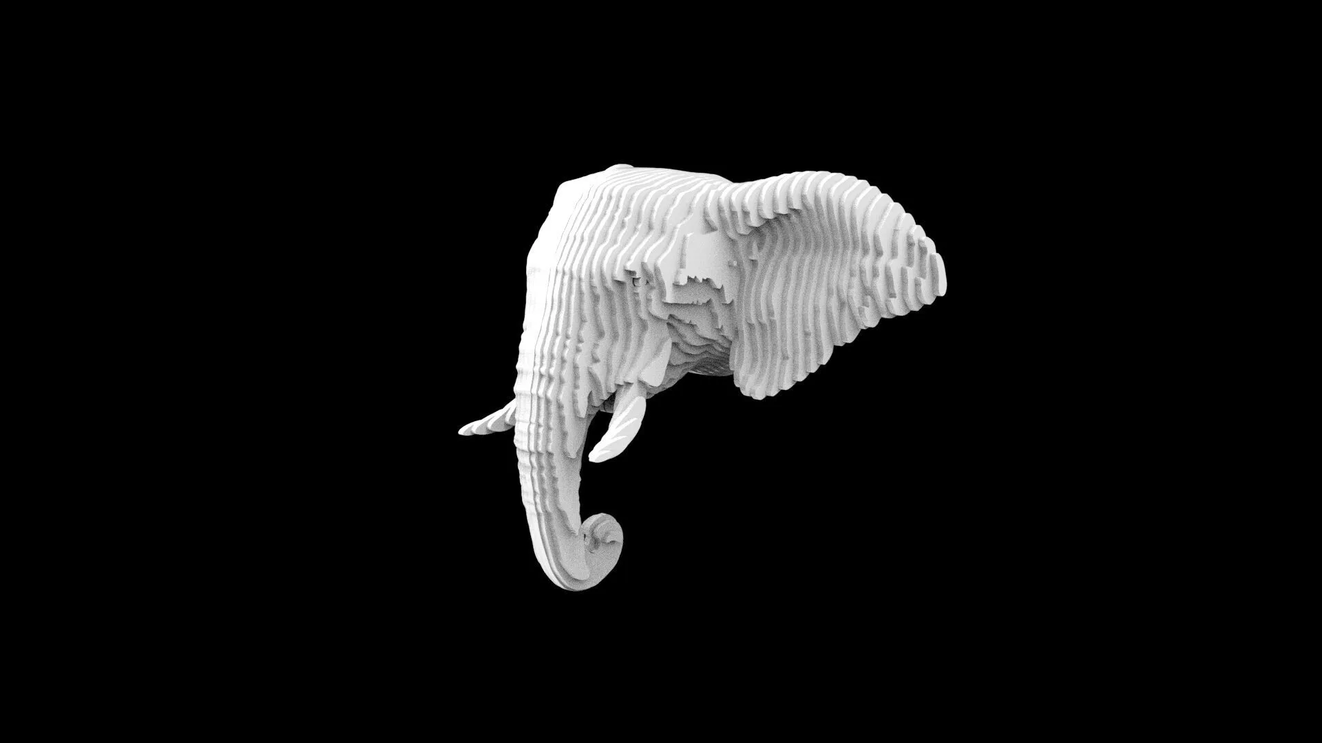 elephant head Slice Form - parametric - multiLayer 3D print model