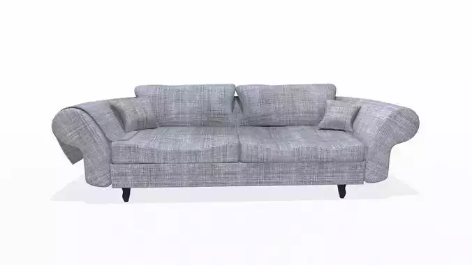Fabric Sofa PBR Textured Low-poly 3D model