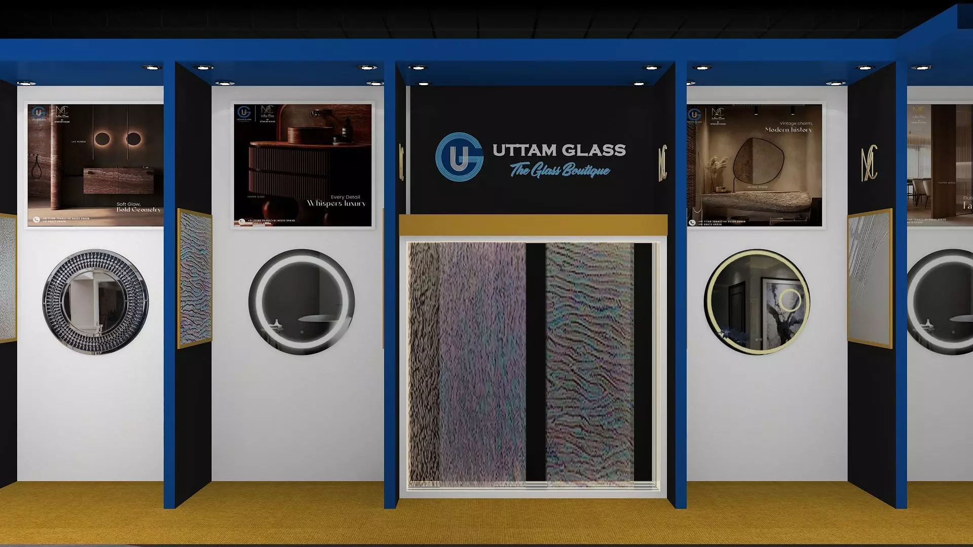 10mtr x 5mtr expo stall 2side open Exhibition Stand Design  Low-poly 3D model_7