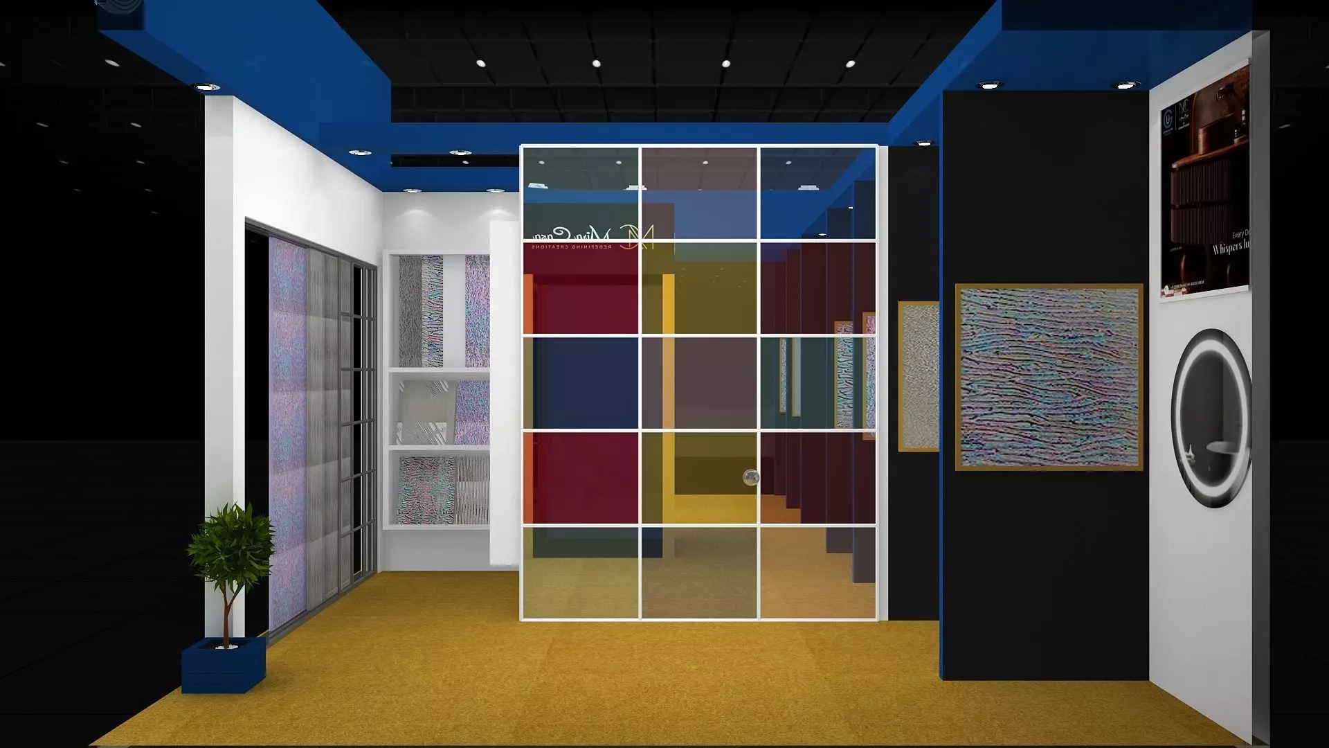 10mtr x 5mtr expo stall 2side open Exhibition Stand Design  Low-poly 3D model_4