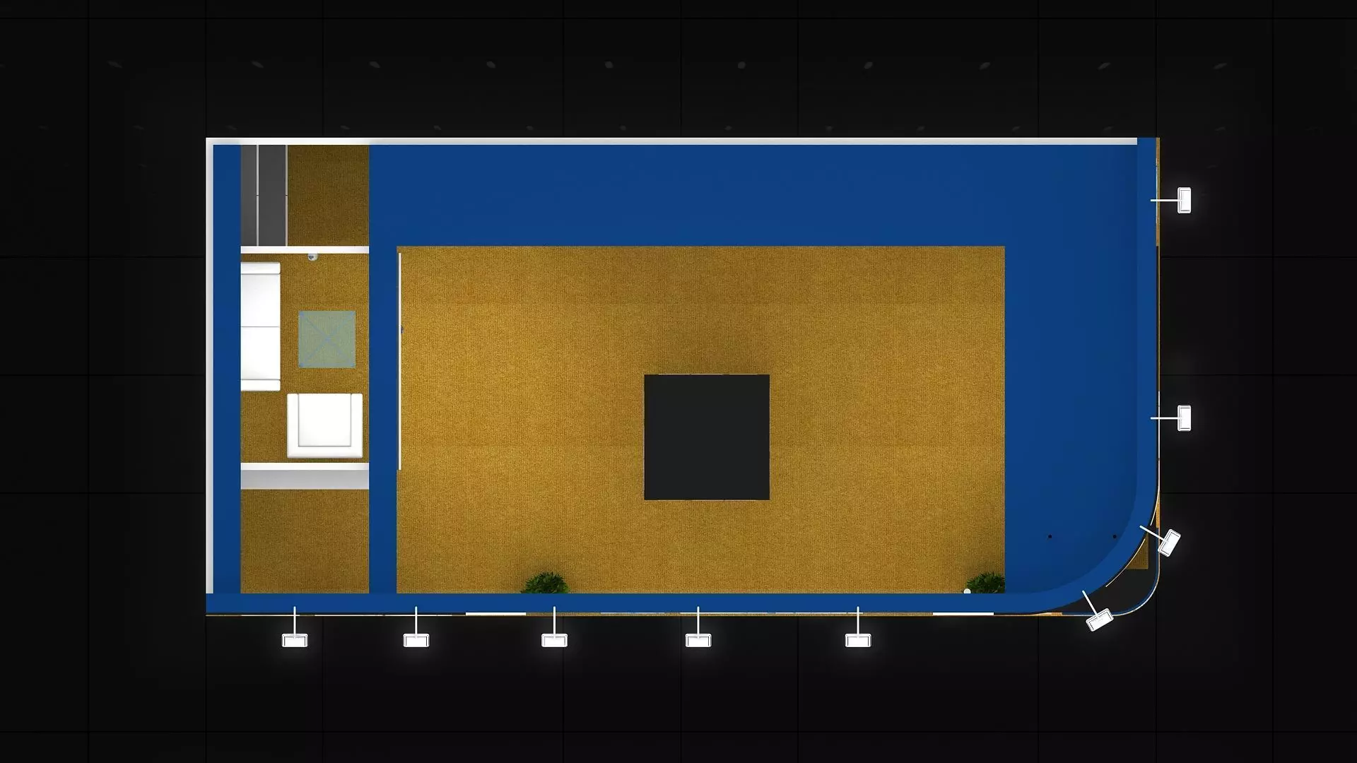 10mtr x 5mtr expo stall 2side open Exhibition Stand Design  Low-poly 3D model_9