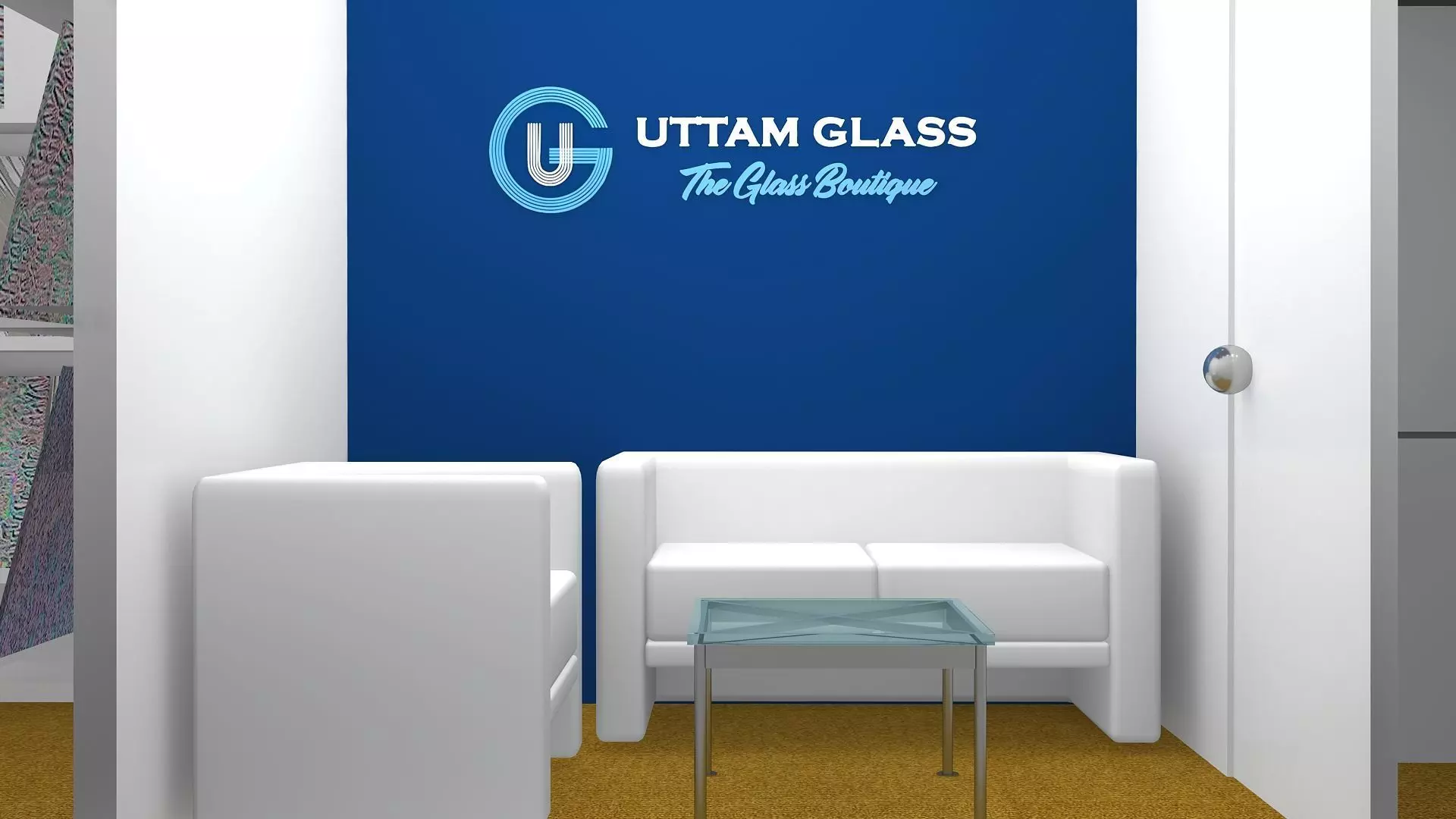 10mtr x 5mtr expo stall 2side open Exhibition Stand Design  Low-poly 3D model_6